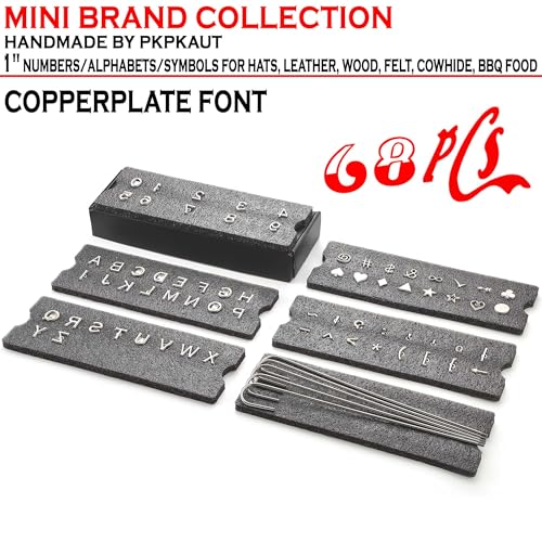 68Pcs 1" Custom Branding Iron for Wood, Leather Branding Stamp Kit - size: 68PCS 1" Number/Alphabet/Symbol&Punctuation Set