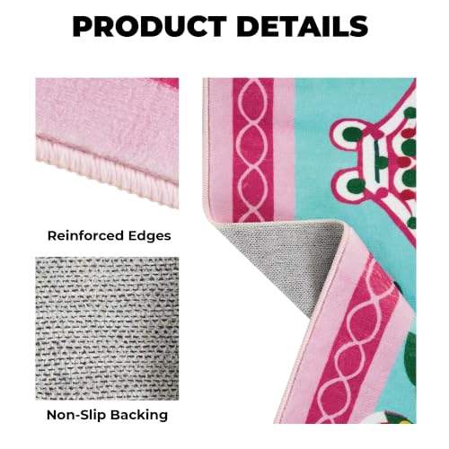 4x6 Pink Peony Area Rug, Soft Low Pile - color: Pink Peony, size: 4' x 6' (Rectangular)