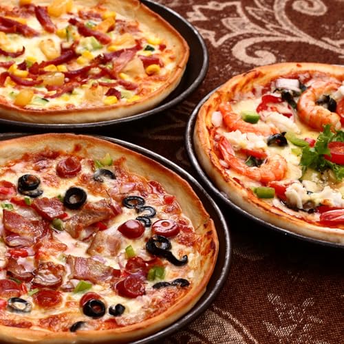 uxcell 2Pcs Pizza Pan with Holes, 9.4" Non-Stick Pizza Tray for Oven Perforated Pizza Baking Pans Pizza Bakeware for Home Restaurant Kitchen Baking, Black - size: 9.4"