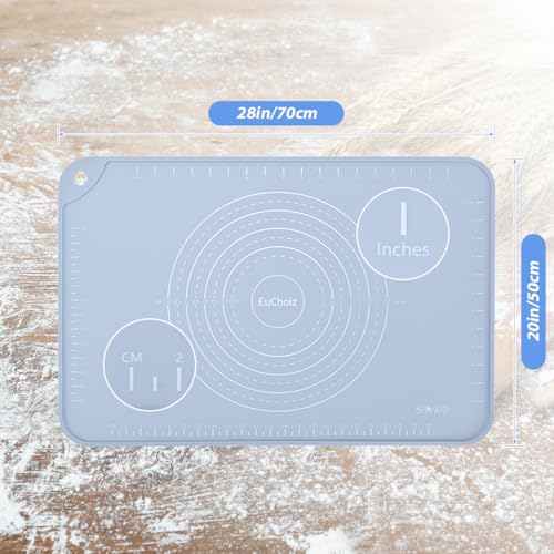 Silicone Pastry Non Stick Baking Mat 28"*20" Dough Rolling Edge Heightening - color: Blue, size: 28"L x 20"W