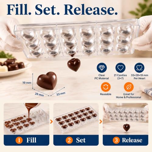 polycarbonate chocolate mold polycarbonate chocolate bar mould heart Valentine Day gift (19268) - color: 1