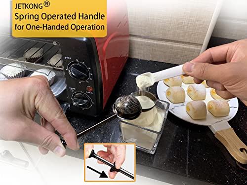 JETKONG Baker's Dusting Wand for Sugar, Flour and Spices, Stainless Steel Powdered Sugar Shaker Duster Sifter, Set of 2 (Black) - color: Black, size: 2 Pcs Small