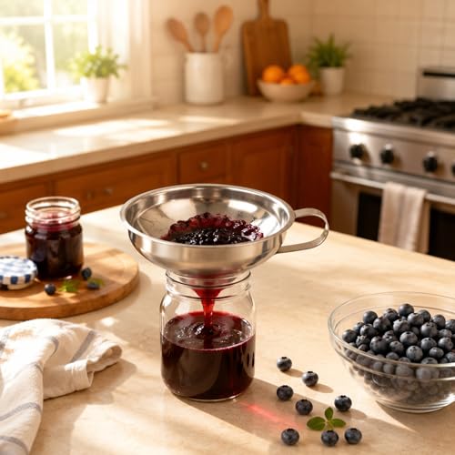 3-Piece Set of Stainless Steel Canned Funnels with Filters
