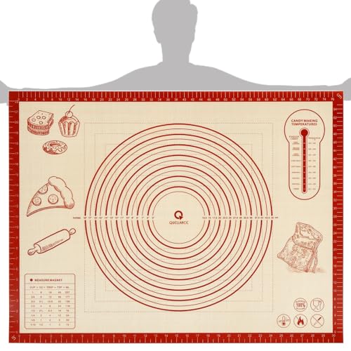 Non-slip Silicone Pastry Baking Mat 32''x 24'' Extra Large for Pastry Bread - size: 32"L x 24"W