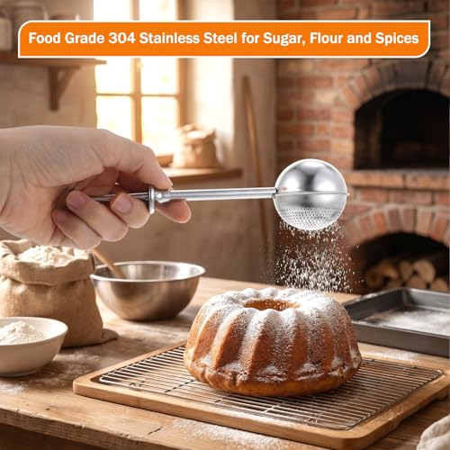 2pcs Powdered Sugar Duster with Spring Handle