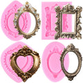 Mujiang Photo Frame Fondant Molds Picture Frames Silicone Mold Set Of 4 - color: Style B
