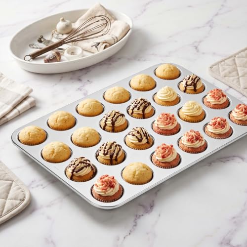 Homikit 18/10 Stainless Steel Mini Muffin Cupcake Pan 24 Cups Nonstick, 1PC - size: 24 Cup