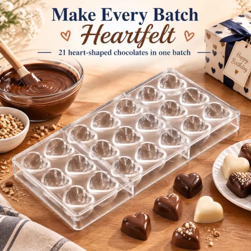 Grainrain polycarbonate chocolate mold polycarbonate chocolate bar mould heart Valentine Day gift (19268) - color: 1