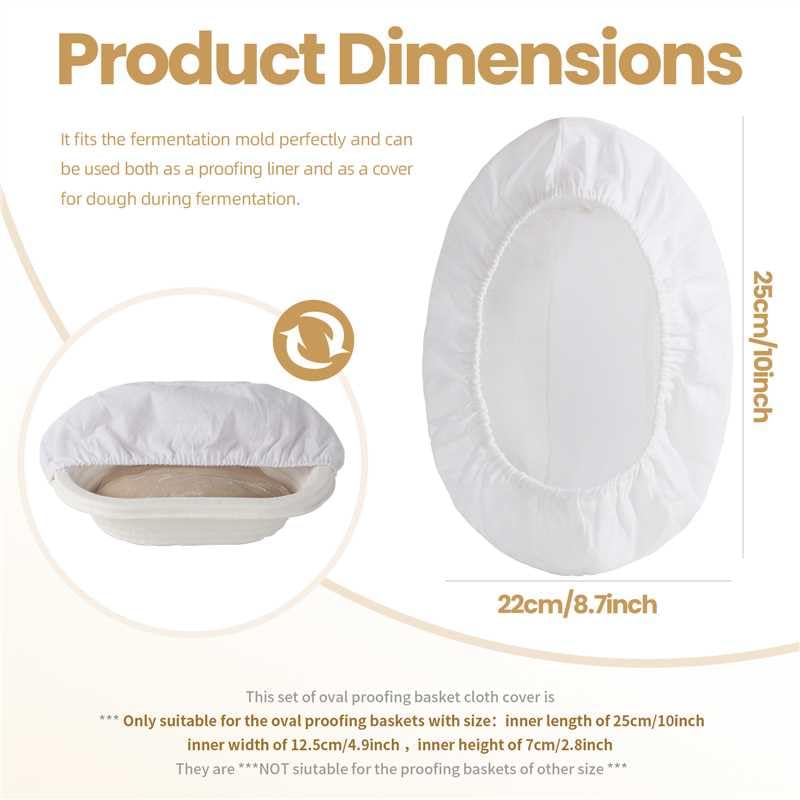6 Pack Proofing Basket Liners Covers fit 10in Oval - size: 10inch Oval