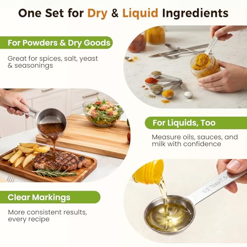Measuring Spoons, 13-Piece Heavy Duty Stainless Steel Measuring Spoons Set - size: 13PCS