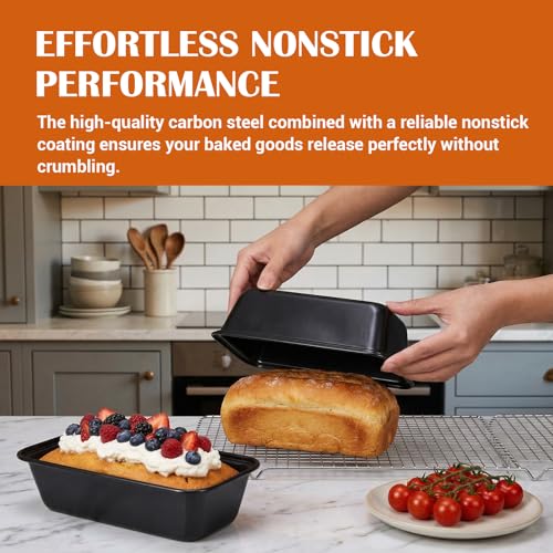 16 Pack Mini Loaf Pans for Baking, 6.1" Carbon Steel Nonstick Small Bread Pans for Banana Bread, Meatloaf, Brownies & Pound Cakes – Oven Safe, Easy Release & Dishwasher Safe Bakeware Set