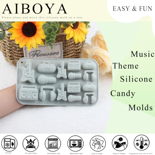 15 Cavity Music Theme Silicone Candy Molds - color: A