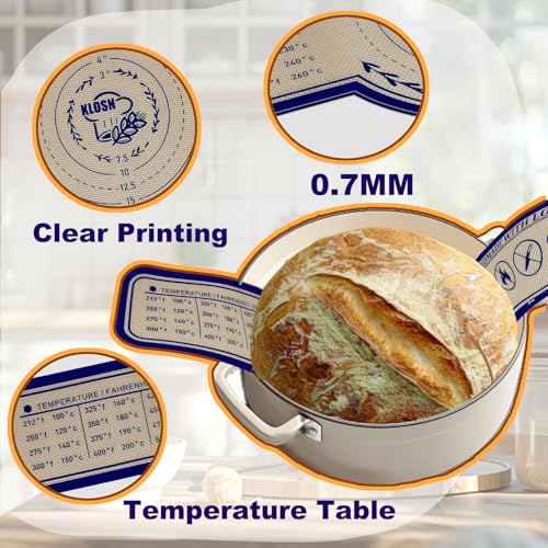 Silicone Bread Sling for Dutch Oven, 2 Pack (6" Oval & 8" Round) – Non-Stick & 500°F Heat Resistant Sourdough Mat, Easy to Clean, Reusable Food-Grade Sourdough Sling – Fits 3–5 qt Dutch Ovens - color: Blue, size: M +S