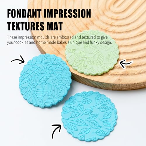 KALAIEN Cookie Stamps,Fondant Impression Mat Set of 3 Style 1 - color: Style 1
