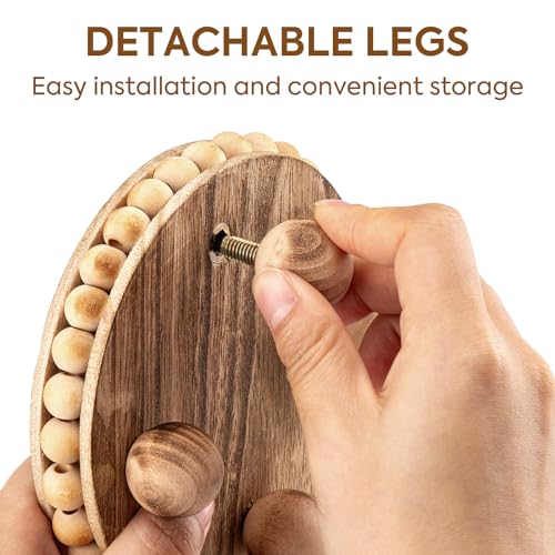 HouseJoy 2pcs Wood Risers for Display, Round Stand for Distressed Decor