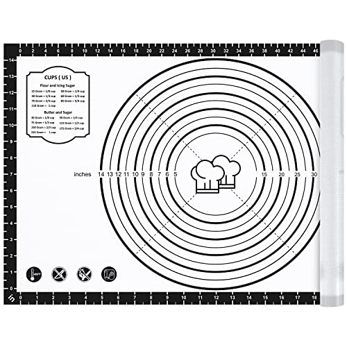 DANIA & DEAN 26"x16" Large Durable Silicone Baking Mat for Pastry and Bread - color: Black, size: 26"L x 16"W