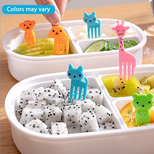 Creative Bento Box Kit: 52-Piece Reusable Silicone Cups & Animal Food Picks for Lunch, Party Snacks, Meal Prep - Microwave & Dishwasher Safe