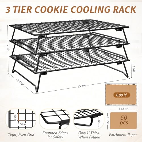 Cooling Racks for Cooking and Baking, 2-Tier 13" x 9" Stackable - size: Small
