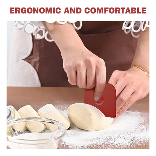 Pan Scraper, 5 Pcs Pot & Dish Scraper Plastic, Sturdy Scraper Kitchen Tool - color: Red, size: 5 Pcs