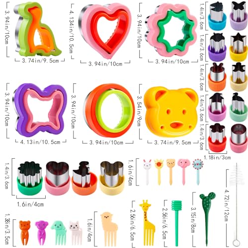 Sandwich Cutters for Kids Lunch 48 Pcs - color: Green Orange 48pcs