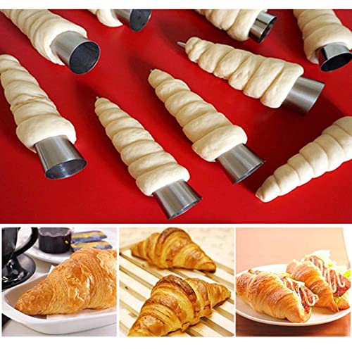 Joyeee 10 Pack Cream Horn Molds - Small & Large, 5 Inch & 3.4 Inch Cream Horn Cones for Breakfast, Tea & Parties - color: #10 10pcs large cone + 10pcs small cone