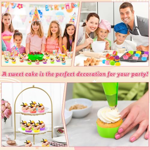 R HORSE Mini Silicone Cupcake Molds, 2 Inch Flower Shapes Baking Cups - color: Morning Glory