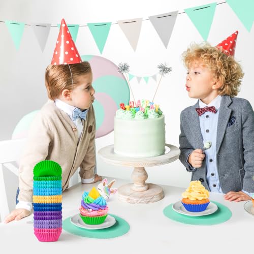 Mini Bright Rainbow Cupcake Liners, Paper Baking Cups, 400 Pack - color: Rainbow, size: Mini