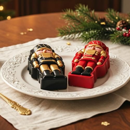 Nutcracker Silicone Mold for Chocolate Candy Christmas - color: Pink-QY402