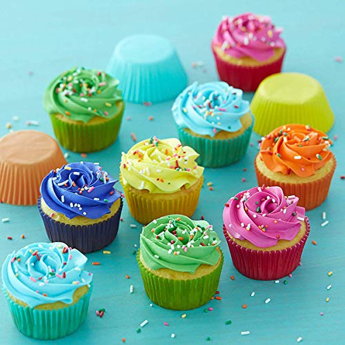 Bright Rainbow Standard Cupcake Liners Solid Colorful Paper Baking Cups 400-Count (Pack of 2) - size: Standard Size (Pack of 2)