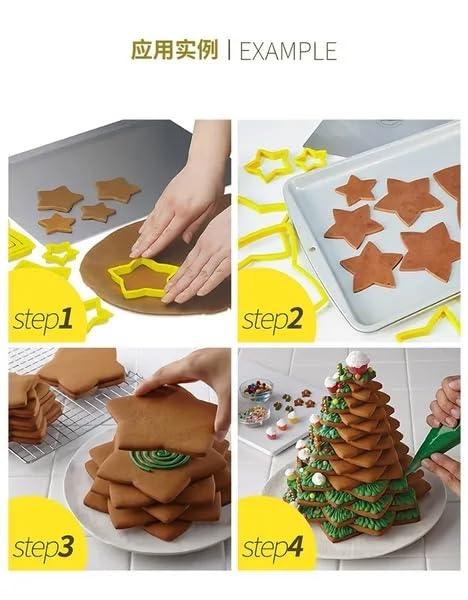 Plastic 10 Pcs Set 3D Gingerbread Star Decoration Cookie Cutters