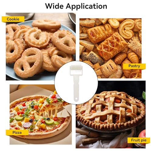 2PCS Lattice Roller Cutter, Reusable ABS Pie Pizza Cookie Dough Roller, Pastry Lattice Blade Tool for Embossing Dough Baking Roller for Bread Pastry Dessert (Fishnet Pattern)