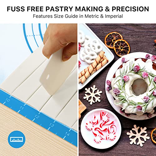 DANIA & DEAN 36"x24" Large Durable Silicone Baking Mat for Pastry and Bread - color: Blue, size: 36"L x 24"W