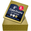O'CREME Gold Square Cake Pastry Drum Board 1/2 Inch Thick, 8" x 8" - Pack of 5 - color: Gold, size: 8" x 8"