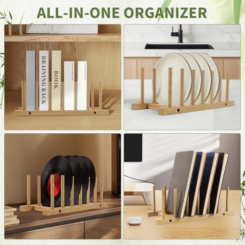 DEBETOOL 2-Pack Wooden Dish Rack Holder, Space Saving