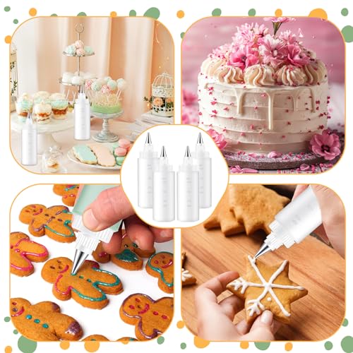 4 Pcs Squeeze Icing Bottles for Cookie Decorating,4 oz - size: 4 Ounces (Pack of 4)