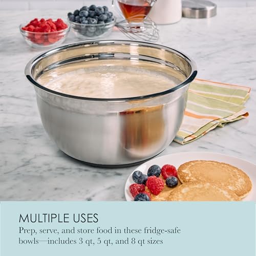 Chicago Metallic Stainless Steel Mixing Bowls Set of 3 Silver