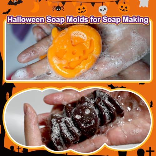 Halloween Soap Molds, 2-Pack Halloween Theme Silicone Molds 14 Cavity - color: Halloween Soap Molds