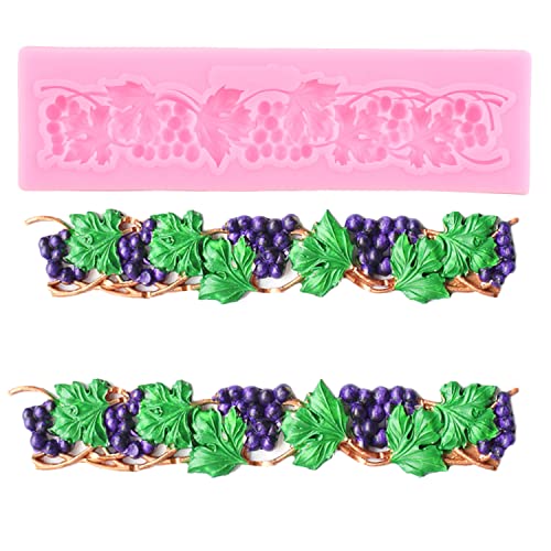 ZiXiang Grapes Fruit Silicone Molds Grape Leaves Fondant Mold Set Of 4 - color: Style F