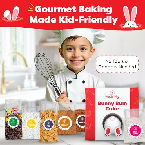 Baketivity Bunny Bum Cake Kids Baking Kit with Pre-Measured Ingredients - color: Bunny Bum Cake