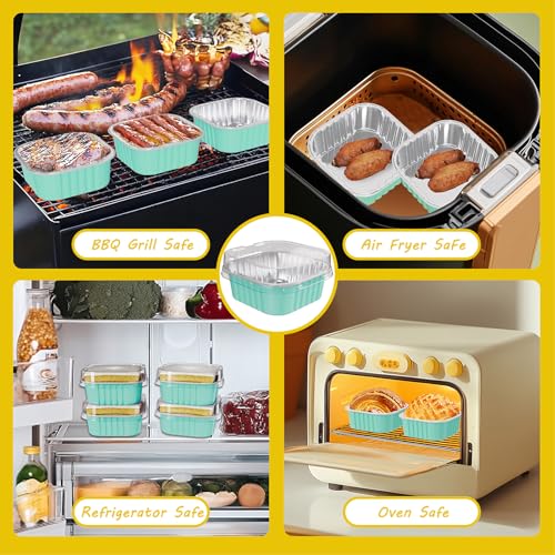 25 Pack Mini Cake Pans with Lids, dessert cups baked goods packaging - color: Blue