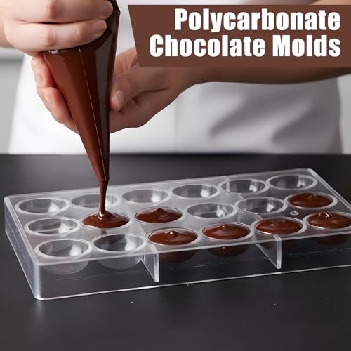2 Pcs Polycarbonate Chocolate Molds with a Chocolate Scraper,Truffle Mould