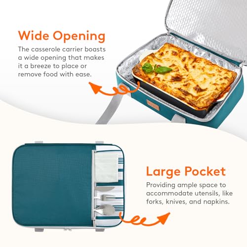 Lifewit Expandable Insulated Double Decker Casserole Carrier - color: Green