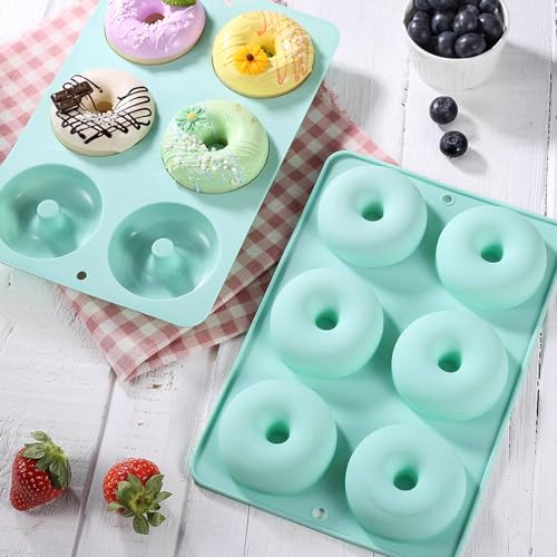 Food-Grade 6-Pack Donut Silicone Cake Mold, High-Temperature Resistant And Easy To Demold Silicone Donut Mold, Baking Tool