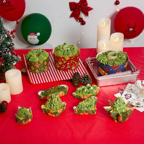 Restaurantware 6.8 oz Paper Baking Cups, Christmas, Greaseproof, 200 Count - color: Christmas