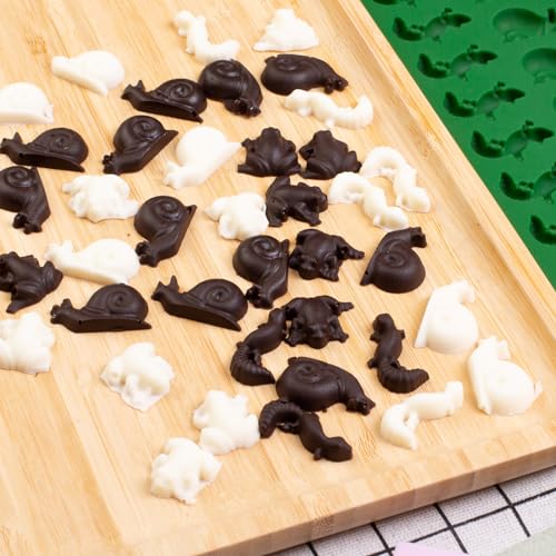 Mini Animal Silicone Molds with Frog, Lizard, and Snail Shapes - color: Frogs Lizards Snails
