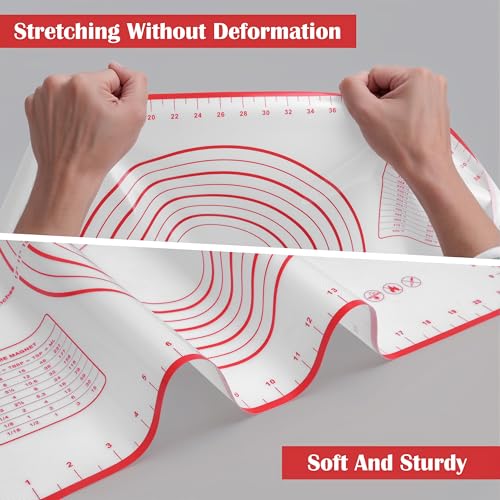 BlueBark 2 PCS - 24"L x 20"W Non-stick Silicone Baking Mat for Pastry & Dough, Sourdough Bread Making Tools, Kitchen Counter, Cooking Enthusiasts - color: Black- 2 PCS, size: 24"L x 20"W