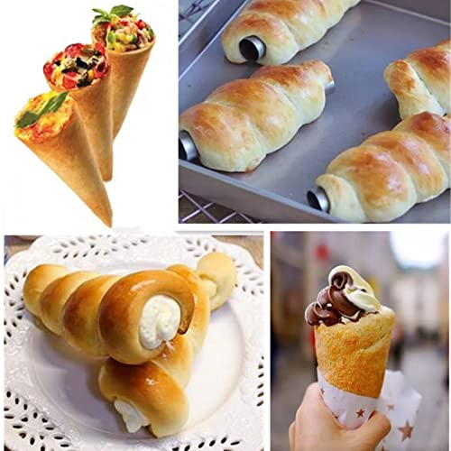 Joyeee 10 Pack Cream Horn Molds - Small & Large, 5 Inch & 3.4 Inch Cream Horn Cones for Breakfast, Tea & Parties - color: #10 10pcs large cone + 10pcs small cone