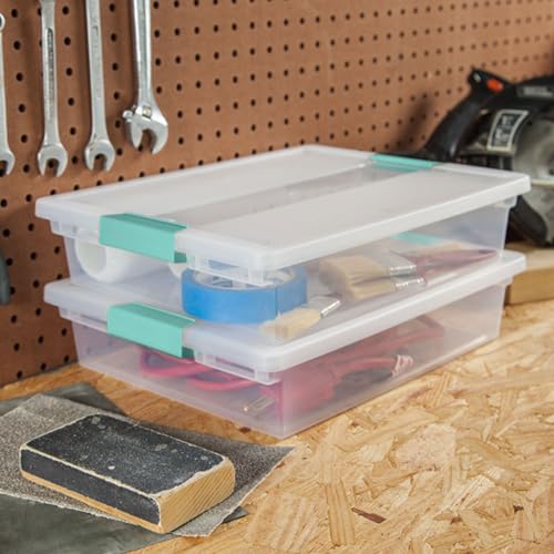 Sterilite Clip Box, Stackable Clear Plastic Bins- Large, 18-Pack - size: Large, style: 18 Pack