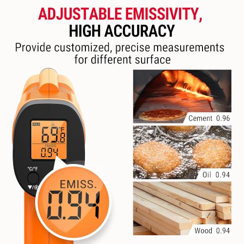 TempPro TempScan Infrared Thermometer Gun with Super Long Meat Probe