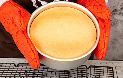 Tosnail 2 Pack 8-Inch Aluminum Round Cake Pan with Removable Bottom
